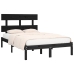 Estructura de cama de madera maciza negra 140x190 cm