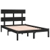 Estructura de cama de madera maciza negra 140x190 cm