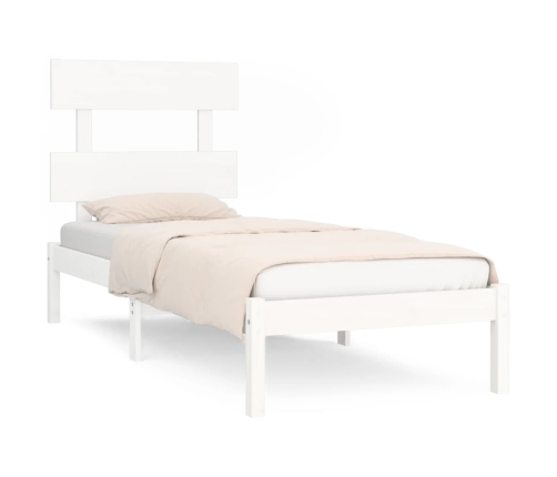 Estructura de cama madera maciza de pino blanca 90x200 cm