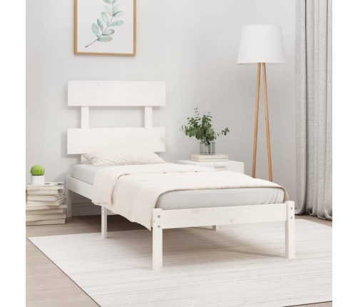 Estructura de cama madera maciza de pino blanca 90x200 cm