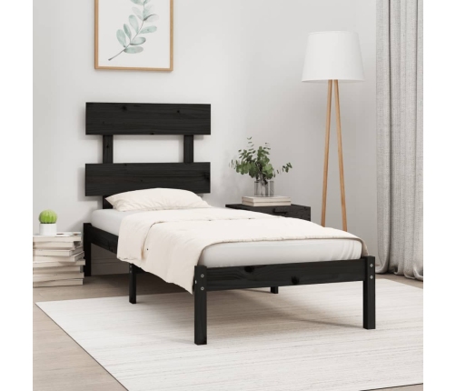 Estructura de cama madera maciza negro 100x200 cm