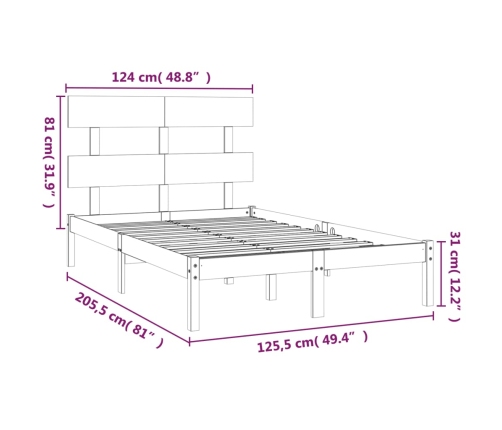 Estructura de cama madera maciza de pino 120x200 cm