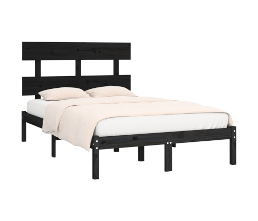 Estructura de cama madera maciza de pino negro 120x200 cm