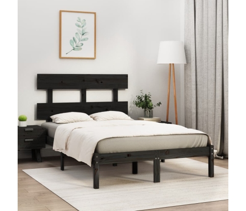 Estructura de cama madera maciza de pino negro 120x200 cm