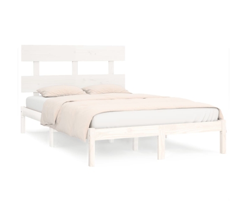 Estructura de cama madera maciza blanco Supe King 180x200 cm