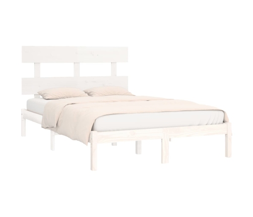 Estructura de cama madera maciza blanco Supe King 180x200 cm