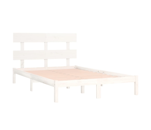 Estructura de cama madera maciza blanco Supe King 180x200 cm