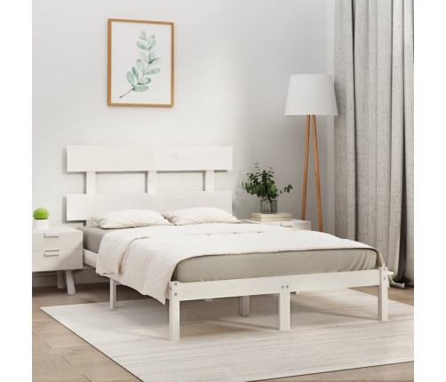 Estructura de cama madera maciza blanco Supe King 180x200 cm