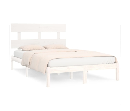 Estructura de cama madera maciza blanco 200x200 cm