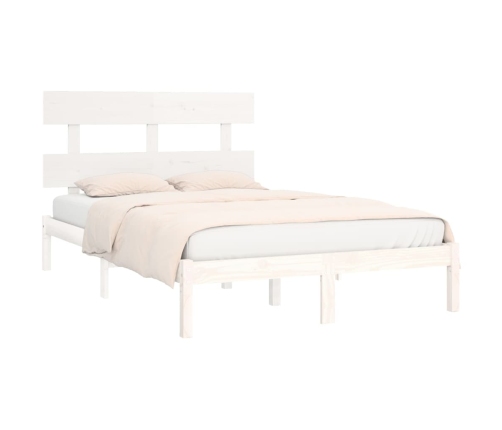 Estructura de cama madera maciza blanco 200x200 cm