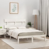 Estructura de cama madera maciza blanco 200x200 cm