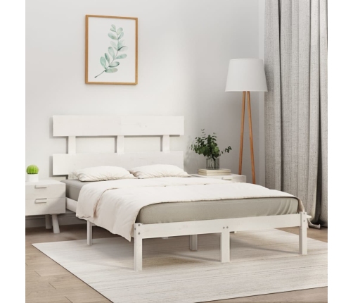 Estructura de cama madera maciza blanco 200x200 cm