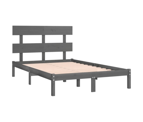 Estructura de cama de madera maciza de pino gris 200x200 cm