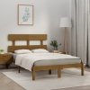 Estructura de cama madera maciza de pino marrón miel 200x200 cm