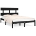 Estructura de cama de madera maciza de pino negra 200x200 cm
