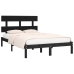 Estructura de cama de madera maciza de pino negra 200x200 cm