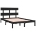 Estructura de cama de madera maciza de pino negra 200x200 cm