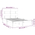 Estructura de cama de madera maciza de pino negra 200x200 cm