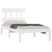 Estructura de cama individual madera maciza blanco 90x190 cm