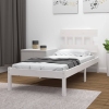 Estructura de cama individual madera maciza blanco 90x190 cm