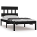 Estructura de cama individual madera maciza negra 90x190 cm