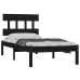 Estructura de cama individual madera maciza negra 90x190 cm