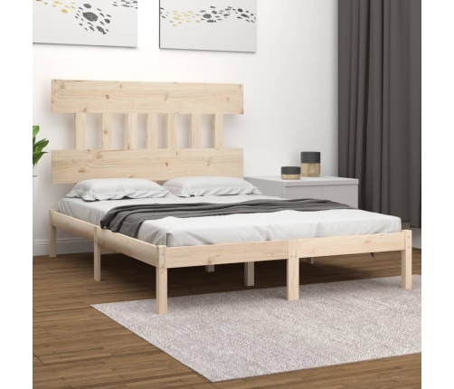 Estructura de cama madera maciza 120x190 cm