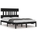 Estructura de cama madera maciza negra 120x190 cm