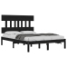 Estructura de cama madera maciza negra 120x190 cm