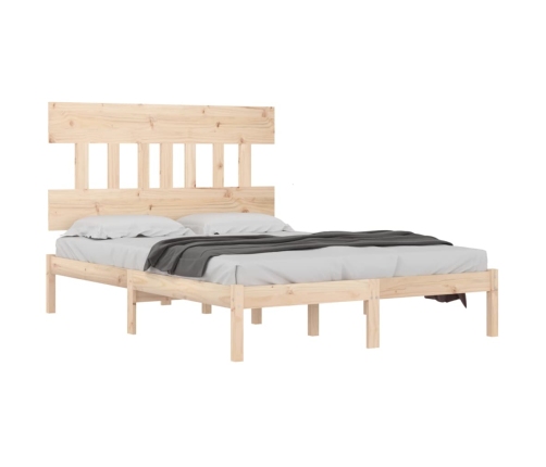 Estructura de cama de matrimonio madera maciza 135x190 cm