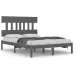 Estructura de cama madera maciza gris doble 135x190 cm