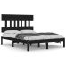 Estructura de cama de madera maciza negra 140x190 cm