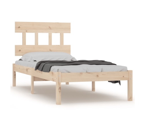 Estructura de cama individual madera maciza 90x200 cm