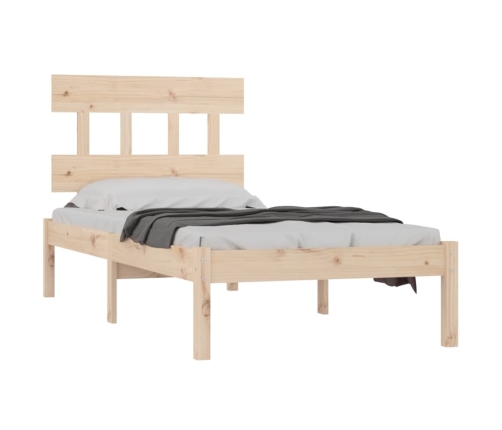 Estructura de cama individual madera maciza 90x200 cm