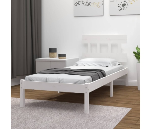 Estructura de cama madera maciza de pino blanco 100x200 cm