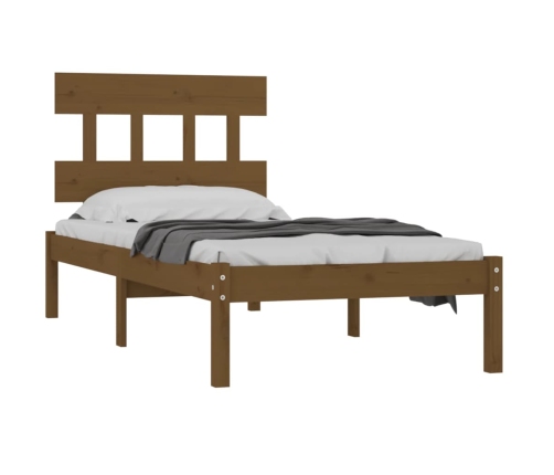 Estructura de cama madera maciza marrón miel 100x200 cm