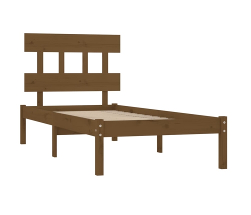 Estructura de cama madera maciza marrón miel 100x200 cm