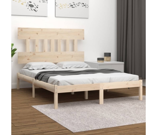 Estructura de cama de madera maciza 120x200 cm