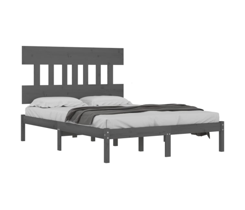 Estructura de cama de madera maciza gris 120x200 cm