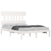 Estructura de cama madera maciza blanca King Size 150x200 cm