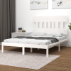 Estructura de cama madera maciza blanca King Size 150x200 cm