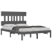 Estructura de cama madera maciza gris King Size 150x200 cm