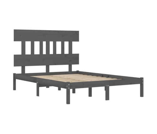 Estructura de cama madera maciza gris King Size 150x200 cm