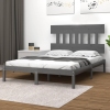 Estructura de cama madera maciza gris King Size 150x200 cm