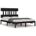 Estructura de cama madera maciza negra King Size 150x200 cm