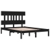 Estructura de cama madera maciza negra King Size 150x200 cm