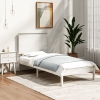 Estructura de cama madera maciza individual blanco 75x190 cm