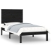 Estructura de cama madera maciza individual negra 75x190 cm