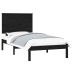 Estructura de cama madera maciza individual negra 75x190 cm