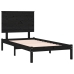 Estructura de cama madera maciza individual negra 75x190 cm